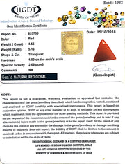 4.65/CT Natural Triangular Red Coral-1054